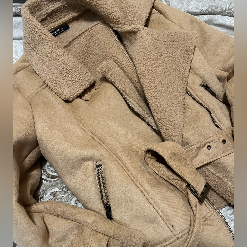 Camel Teddy Biker Jacket